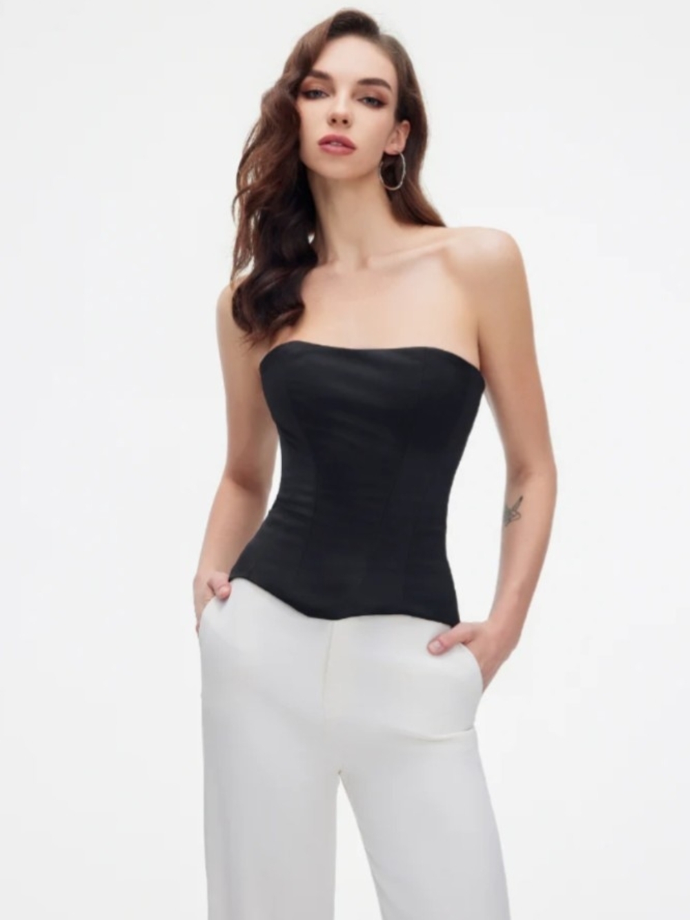 Strapless Black Corset Top